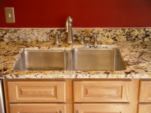 granite countertop with sink installed
