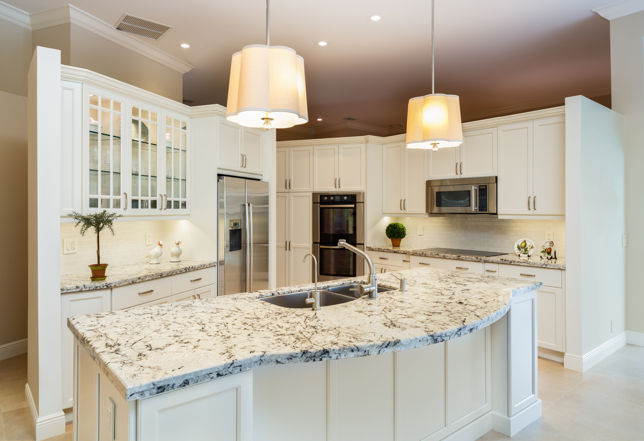 kitchen with new granite countertop